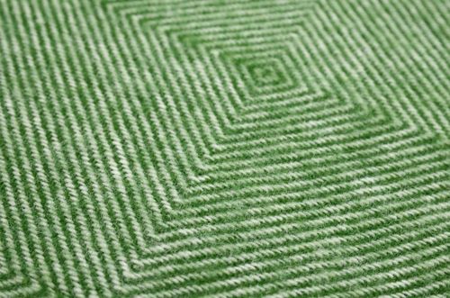 Koc Z Wełny Nowozelandzkiej 150X200 Romby Zielony na Arena.pl