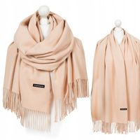 KLASYCZNY SZAL damski MODNY SZALIK Z FRĘDZLAMI CIEPŁY Z WEŁNĄ DUŻO