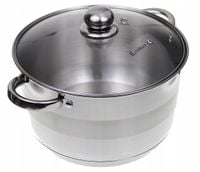 GARNEK 24CM 6,5L TRADYCYJNY STALOWY Z POKRYWKĄ INDUKCJA GAZ