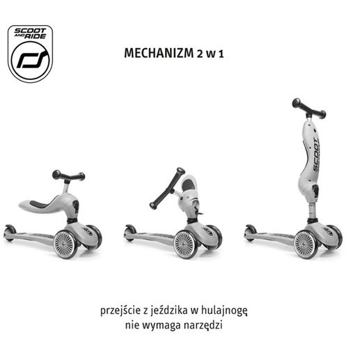 Jeździk i Hulajnoga Scootandride 2W1 z rączką do prowadzenia Ash Highwaykick 1 Push and Go na Arena.pl