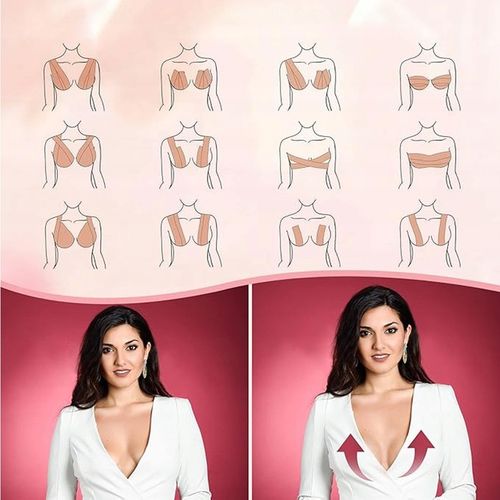 TAŚMA UNOSZĄCA BIUST MODELUJĄCA DEKOLT ZESTAW NAKLEJKI WIELOKROTNEGO UŻYTKU na Arena.pl