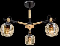 Skandynawska lampa sufitowa 2203/3 BL JD czarna drewno