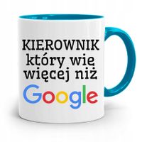 Kubek Błękitny Dla Kierownika Wie Więcej Niż Z Nadrukiem Ze Zdjęciem