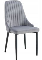 Krzesło welurowe szare EVA 2 glamour do salonu jadalni i kuchni