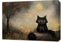 Obraz 70x50cm Czarny Kot