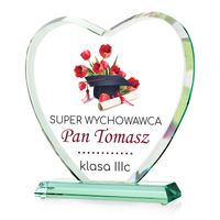 Szklane Serce Prezent dla nauczyciela wychowawcy ZAKOŃCZENIE ROKU SZKOLNEGO
