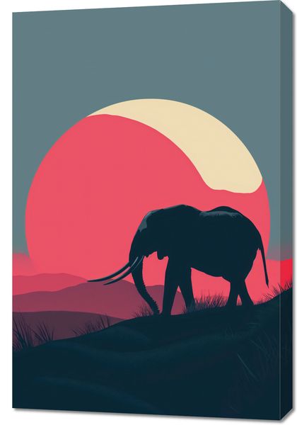 Obraz 60x90cm Słoń przy Czerwieni zdjęcie 1