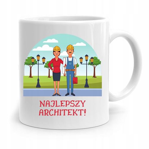 Kubek Architekta Projektanta Najlepszy Architekt! Z Nadrukiem Ze Zdjęciem na Arena.pl