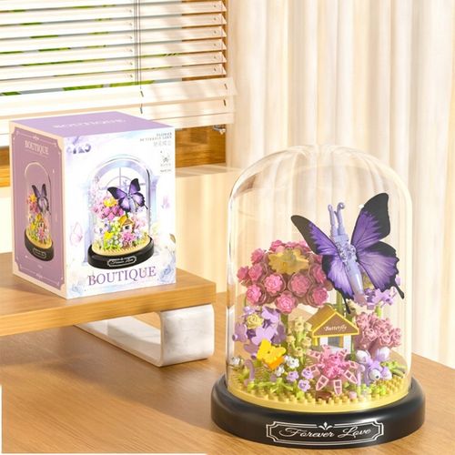 KLOCKI DO BUDOWANIA OGRODU ZESTAW MINIATUROWYCH KLOCKÓW Z MOTYLAMI PREZENT na Arena.pl