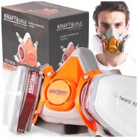 MASKA PRZECIPYŁOWA LAKIERNICZA DO OPRYSKÓW DO MALOWANIA + FILTRY KN95