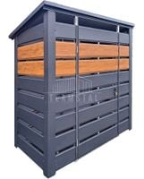 Wiata śmietnikowa 1,6x0,8m Antracyt + jasny orzech Schowek ogrodowy TS1107