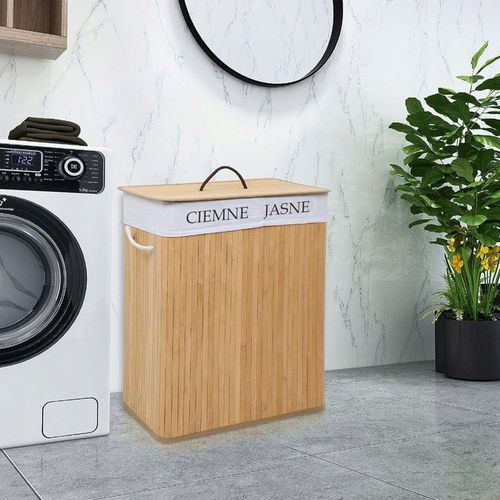 KOSZ BAMBUSOWY NA PRANIE DWUKOMOROWY POJEMNIK 100L na Arena.pl