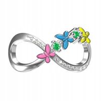 Zawieszka SREBRO 925 Charms Koralik Znak Nieskończoności z Motylami