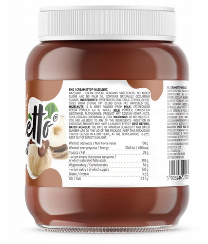 Creametto Hazelnut 350g Ostrovit na Arena.pl
