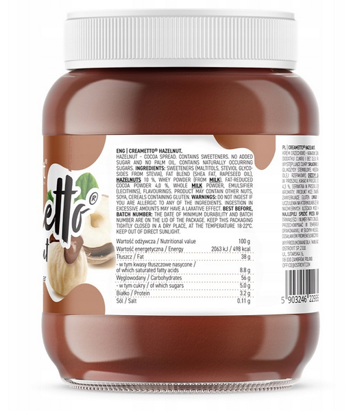 Creametto Hazelnut 350g Ostrovit zdjęcie 3