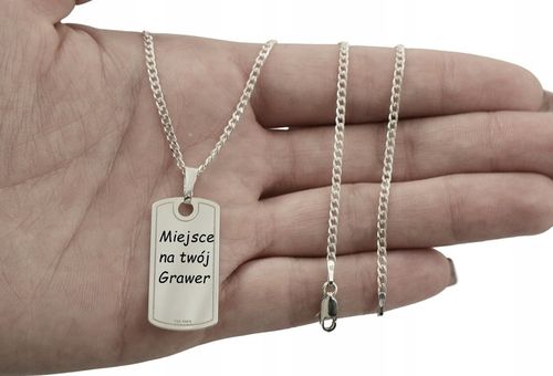 SREBRNY PEŁNY ŁAŃCUSZEK MĘSKI PANCERKA NIEŚMIERTELNIK PR. 925 GRAWER GRATIS na Arena.pl