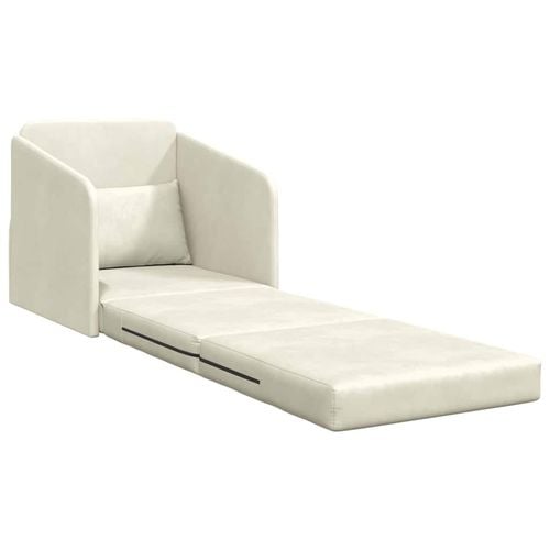 Sofa Bed Kremowy 65 x 80 x 83 cm Aksamit na Arena.pl