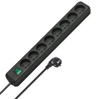 Brennenstuhl Eco-Line Listwa Zasilająca 8 Gniazd Wyłącznik Kabel 3m Czarna