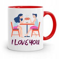 Kubek Czerwony Prezent Dla Chłopaka I Love You Z Nadrukiem Ze Zdjęciem