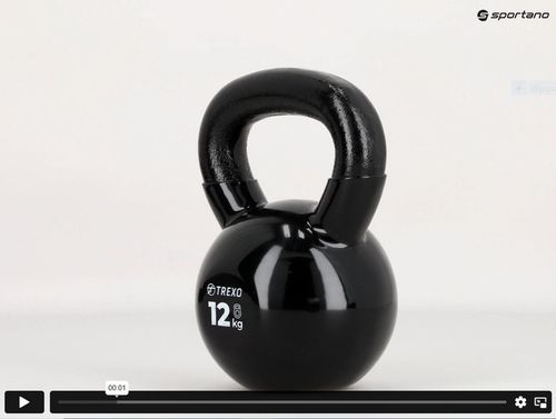Kettlebell TREXO VKB12 12 kg Oznaczenie wagi Żeliwny Okrągły szeroki uchwyt na Arena.pl