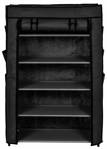 SZAFKA NA BUTY CZARNA TEKSTYLNA REGAŁ STOJAK PÓŁKI GARDEROBA ORGANIZER na Arena.pl