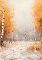 Plakat 70x100cm Jesienne Brzozy