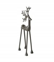 FIGURKA RENIFER 37,5cm świąteczna metalowa czarna matowa jeleń dekoracyjna