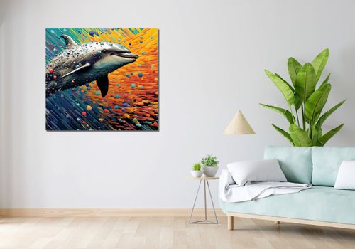 Obraz 100x90cm Delfin w Palecie Barw na Arena.pl