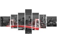 160CM 70CM OBRAZ 7 ELEM TOKYO MOST TĘCZOWY CZERWIENI ŚCIENNY