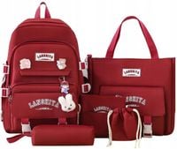 PLECAK SZKOLNY TORNISTER MŁODZIEŻOWY PIÓRNIK TORBA SASZETKA DUŻY ZESTAW 5W1