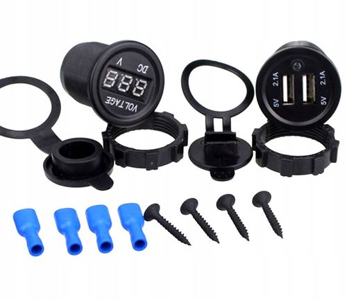 GNIAZDO ZAPALNICZKI 12V USB 5V 2A WOLTOMIERZ SAMOCHODOWY PANEL AUTO PLS37B na Arena.pl