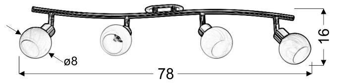 Alabaster listwa 4x40W G9 satyna+chrom zdjęcie 2