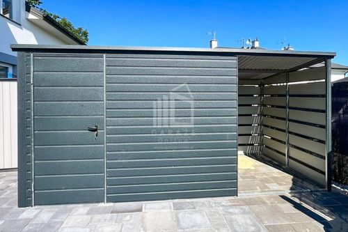 Schowek - domek ogrodowy 2,5x2,m + wiata 1,5m - Drzwi Dach spad w tył ID685 na Arena.pl