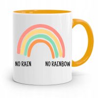 Kubek Żółty Dzień Dziecka Córki No Rain No Rainbow Z Nadrukiem Ze Zdjęciem
