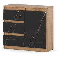 Komoda 80cm 3 Szuflady Szafka Do Salonu Sypialni Dąb Wotan San Sebastian