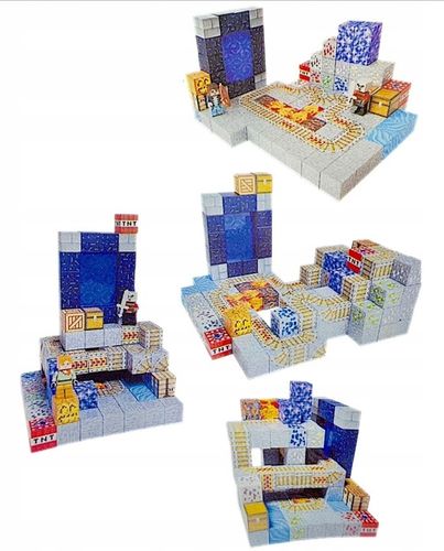 KLOCKI MAGNETYCZNE 100 KLOCKÓW KONSTRUKCYJNE SZEŚCIANY PIKSELE + 1 LUDZIK na Arena.pl