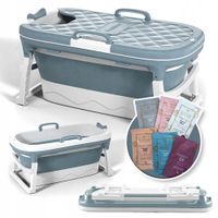 Wanna Składana Silikonowa Niebieska Przenośna Kąpiel Domowe SPA 110cm