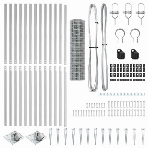 Ogrodzenie z słupkami Srebrny 1.2 x 25 m Stal na Arena.pl