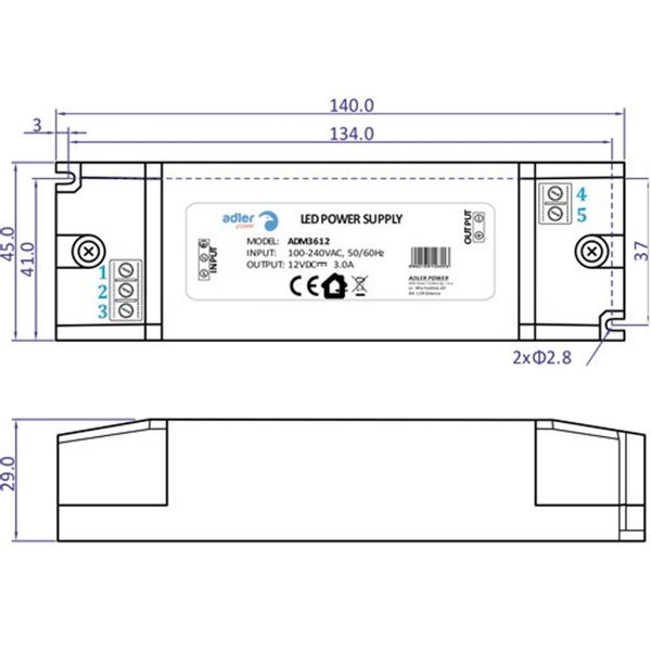 Zasilacz 12V/3A 36W Adler zdjęcie 2