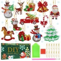 Zawieszki Choinkowe Haft Diamentowy DIY Zestaw do Wyklejania 12 sztuk