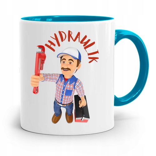 Kubek Błękitny Prezent Dla Hydraulika Hydraulik Z Nadrukiem Ze Zdjęciem na Arena.pl
