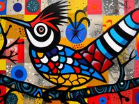 Plakat 80x60cm Ptak Na Wznak