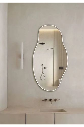 Lustro ścienne asymetryczne 40x75 cm - Biała rama na Arena.pl