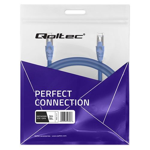 Qoltec Kabel Patchcord FTP CAT6 2xRJ-45 3m High speed Gold Ekranowany na Arena.pl
