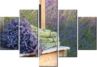 70 100CM OBRAZ 5 ELEM BUKIET LAWENDY DRUK PŁÓTNO