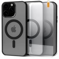 Etui do Apple iPhone 16 Pro Max (Do Magsafe, Magnetyczne, Czarny Mat)+Szkło