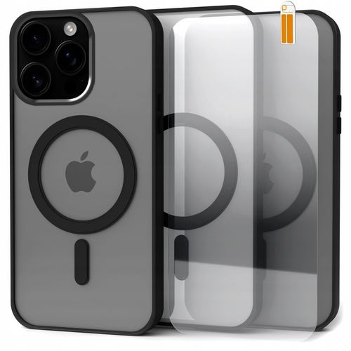 Etui do Apple iPhone 16 Pro Max (Do Magsafe, Magnetyczne, Czarny Mat)+Szkło na Arena.pl