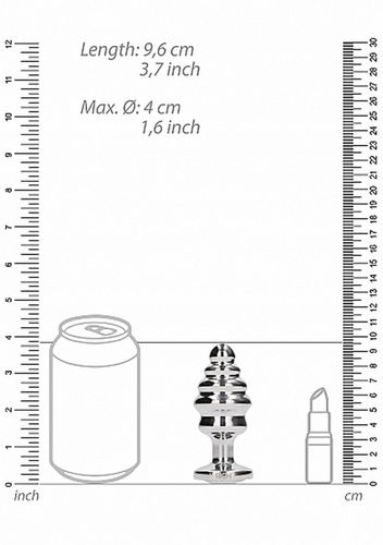 Ribbed Diamond Plug - 3.75 Inch - Silver na Arena.pl