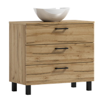 Szafka łazienkowa ROMA 80 dąb craft złoty z umywalką Eliza B (W1)