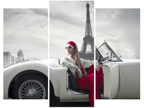 60 90CM OBRAZ 3 ELEM PARKING WIEŻY EIFFLA ŚCIENNY DRUK PŁÓTNO na Arena.pl